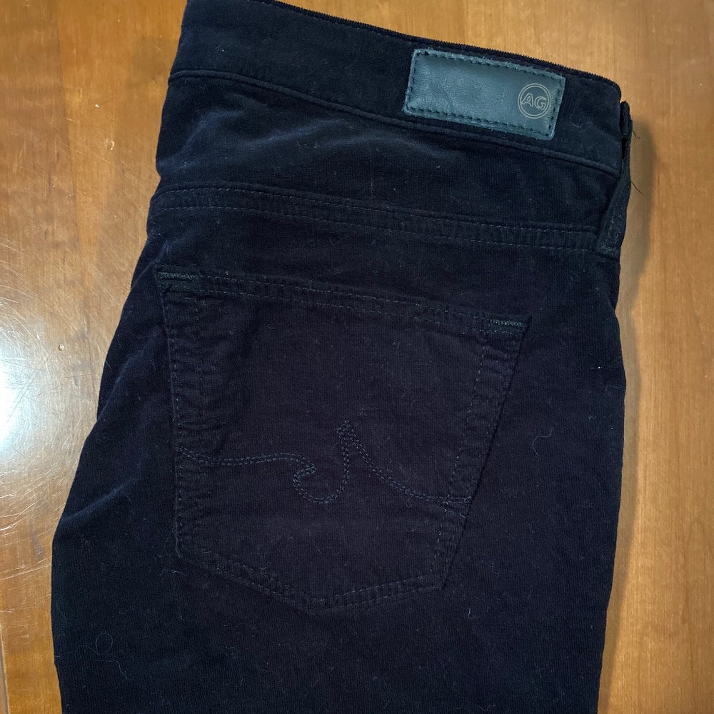 AG Adriano Goldschmied Sz 27 Black corduroy legging super skinny ankle